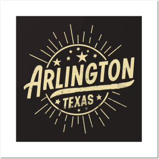 Arlington city, texas, vintage retro design Posters and Art